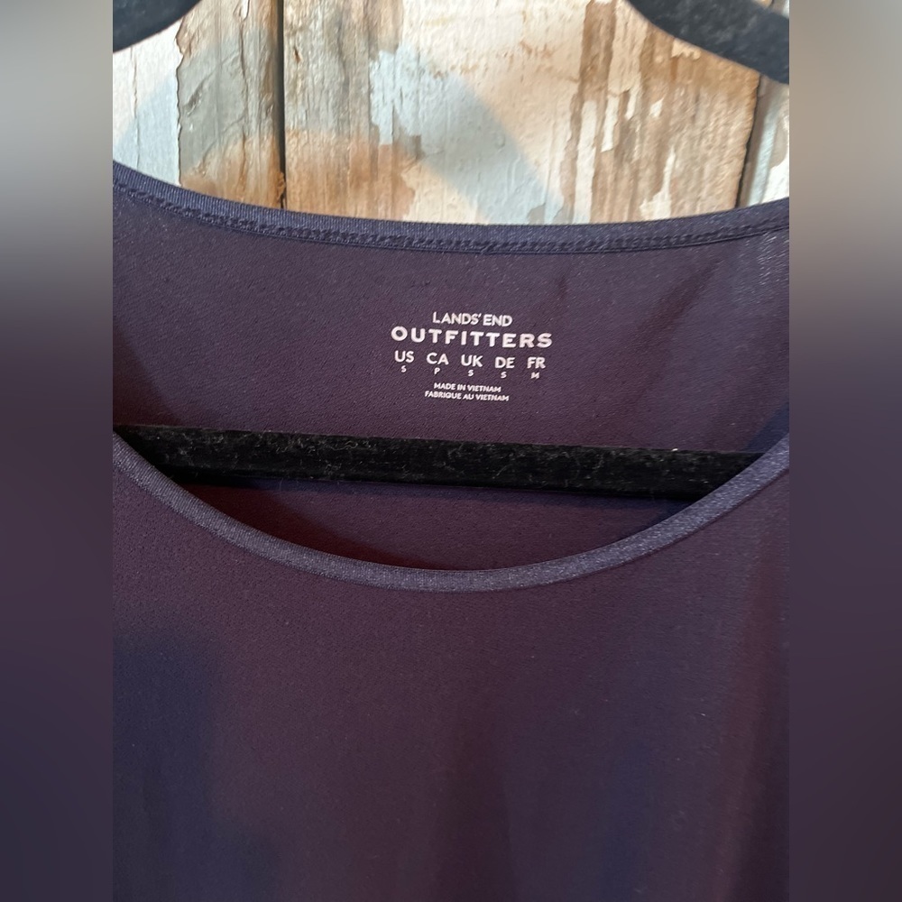 Lands End Outfitters Navy size small peplum scoop neck top - Picture 2 of 5